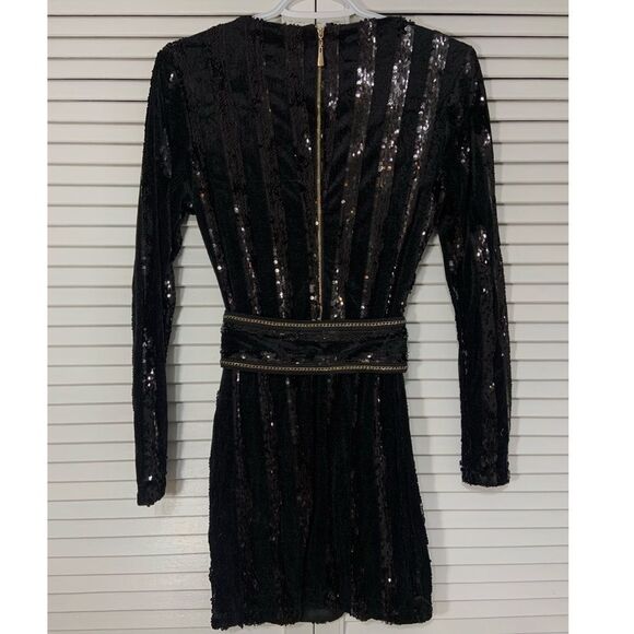 ⭐️New year Fashion Nova sparkly black sequin shape fitting mini dress - Picture 6 of 6